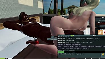A blonde with a big black cock