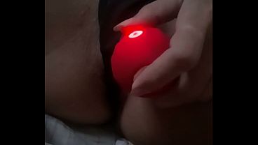Testing my new rose-shaped vibrator on my clitoris.