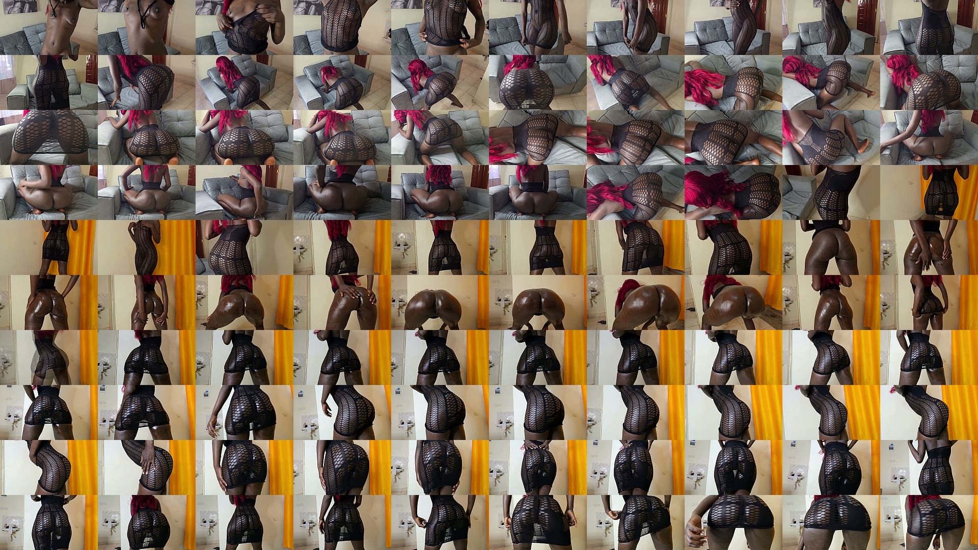 slim thick ebony teases in black lingerie 预览图