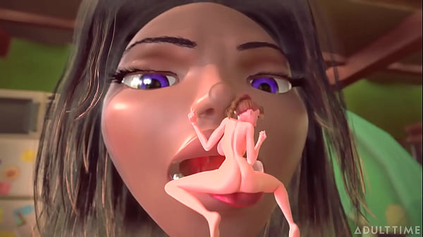 3DGSPOT - Tiny Trans Fucks With Giant Busty Trans! 3D CARTOON PORN!