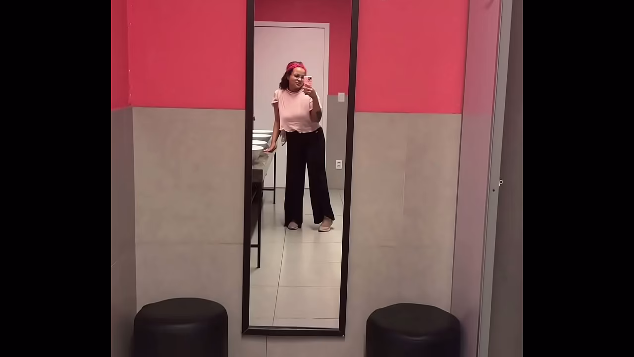 Public Bathroom Gassy Girl Tries to Hold It But Farts Loudly