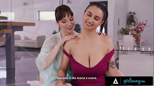 GIRLSWAY - Sexy Lexi Luna & Hailey Rose Massage Each Other's Huge Breasts - PORTUGUESE SUBTITLES