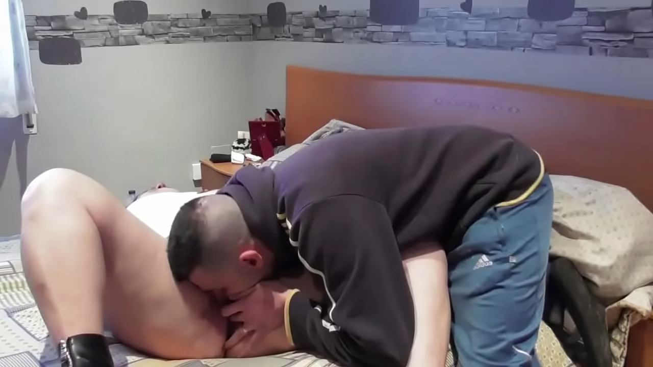 Sucking the ass of my big-titted wife