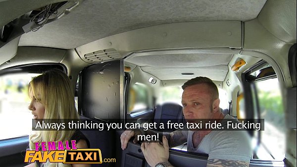 Female Fake Taxi Driver takes a facial for a fare