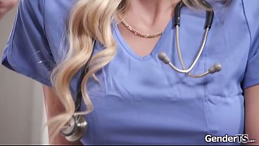 Busty shemale nurse lends a helping hand