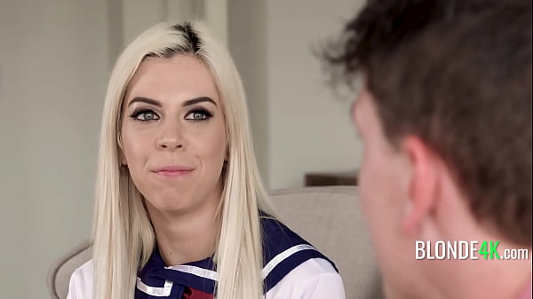 Teenie Blonde In Uniform Went Searching For DILF But Fucked His Step Son