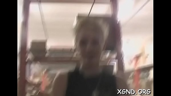 Racy blonde Christen performed lever jerking in style