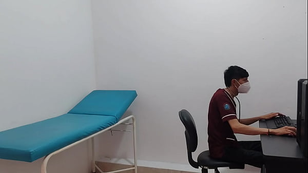 Horny student in the office