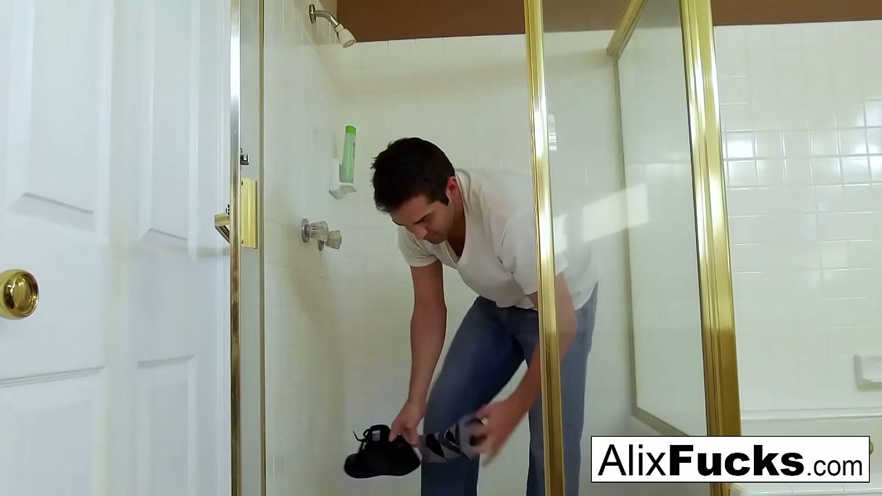 Alix &amp_ August fuck their Plumber after he fixes their shower