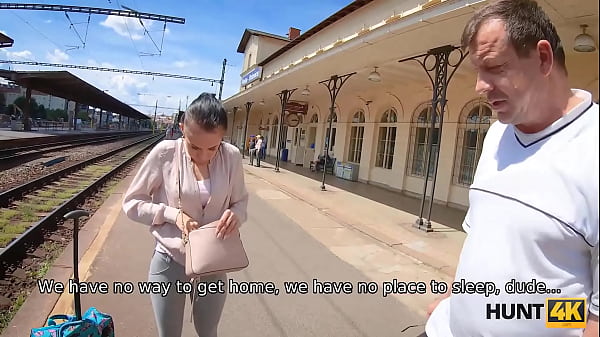 HUNT4K. Hunter hooks up with cutie on train station and fucks her for cash