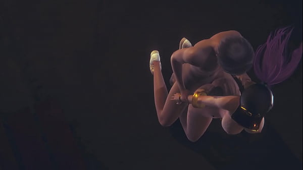 LOL Hentai 3D - Akali fucked on her knees and sitting at street - Japanese Asian Manga Anime Game Porn