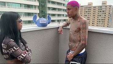 A young 18-year-old girl paying an intimate visit to a young, tattooed prisoner.