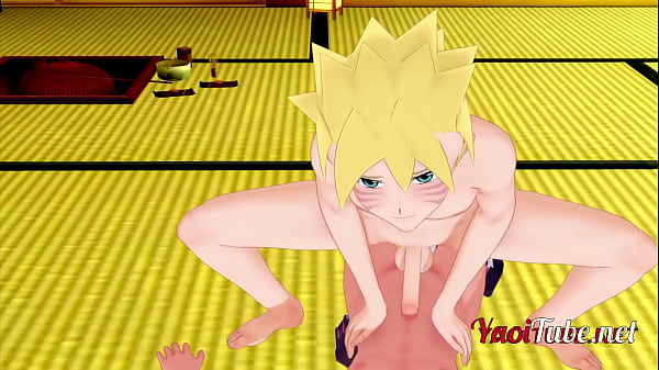 Download Video - Boruto Yaoi - Kiba and Having sex in a japanese Tatami and crempie inside him