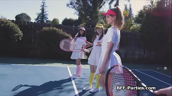 Fourway big cock sharing at tennis court