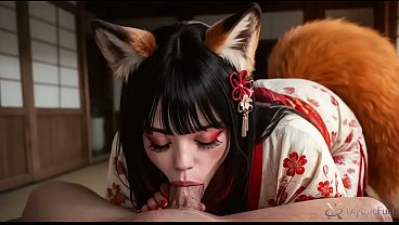 He caught kitsune girl masturbating in his room and fucked this sassy fox-girl in every hole!! [AI]