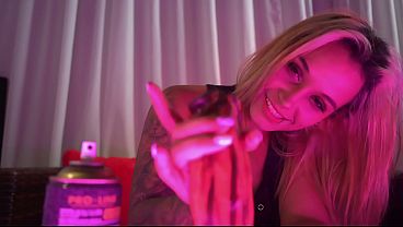 Tutorial on giving a blowjob with a giant dildo with my Tinder date 9 min