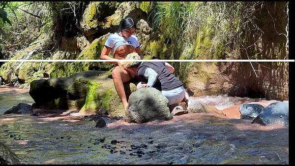 AMATEUR COUPLE RECORDS THEMSELVES FUCKING WITH THEIR STEP-BROTHER IN THE RIVER