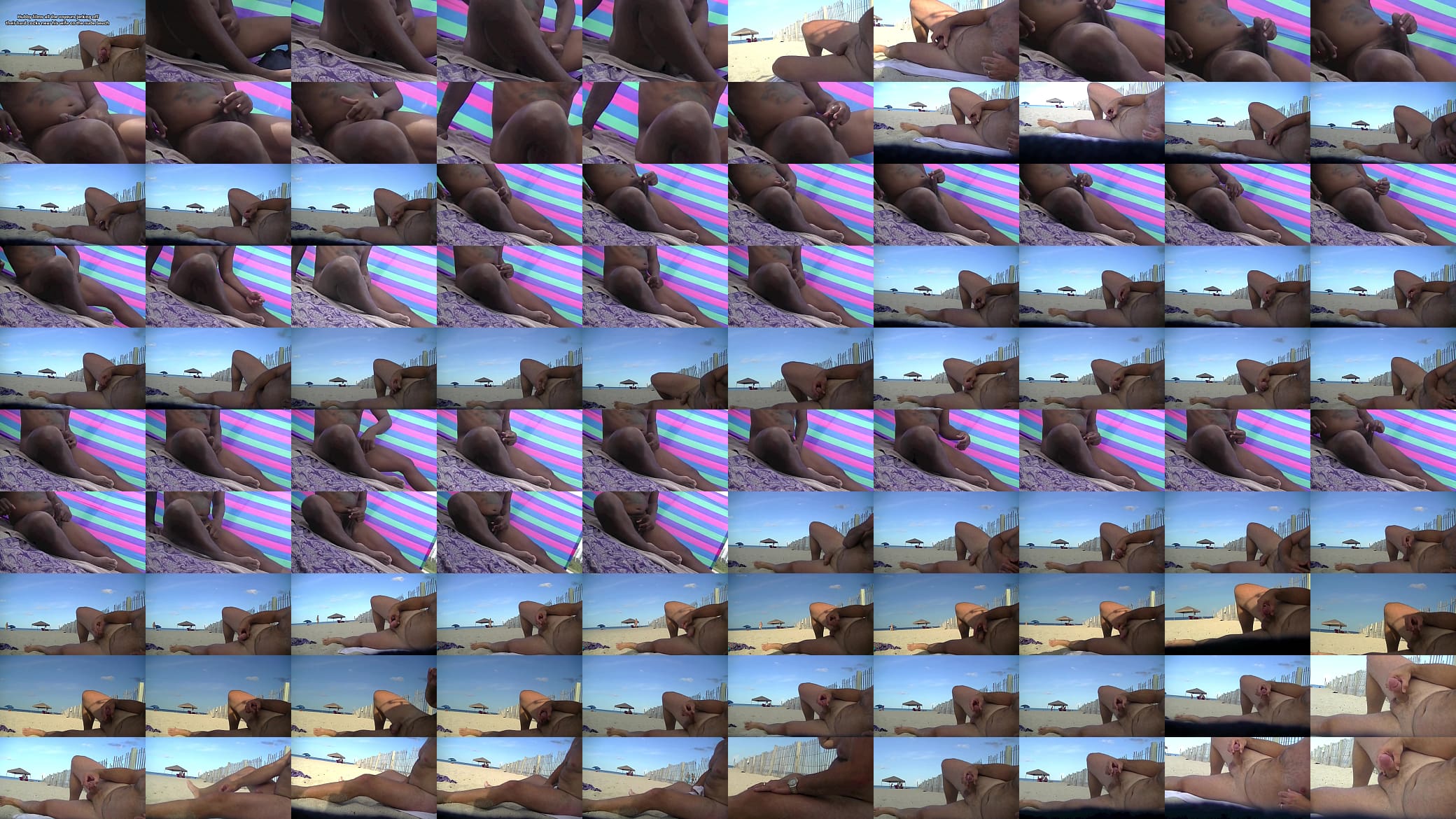 Nude Beach Voyeurs Jerking Off #2 - Husband Films Big Black Cock And Little White Cock Nude Beach Voyeur Looking At His Wife While Jerking Off And Cumming In Public! 预览图