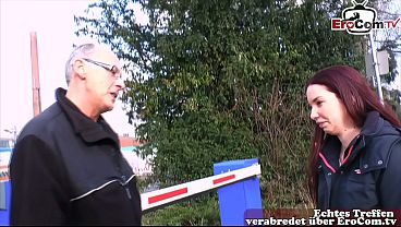 Horny grandpa fucks 18-year-old German girl from the street