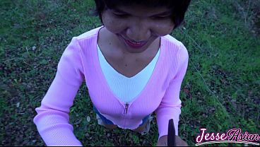 Outdoor Blowjob with FREUTOY Butt Plug and Anal Cumshot