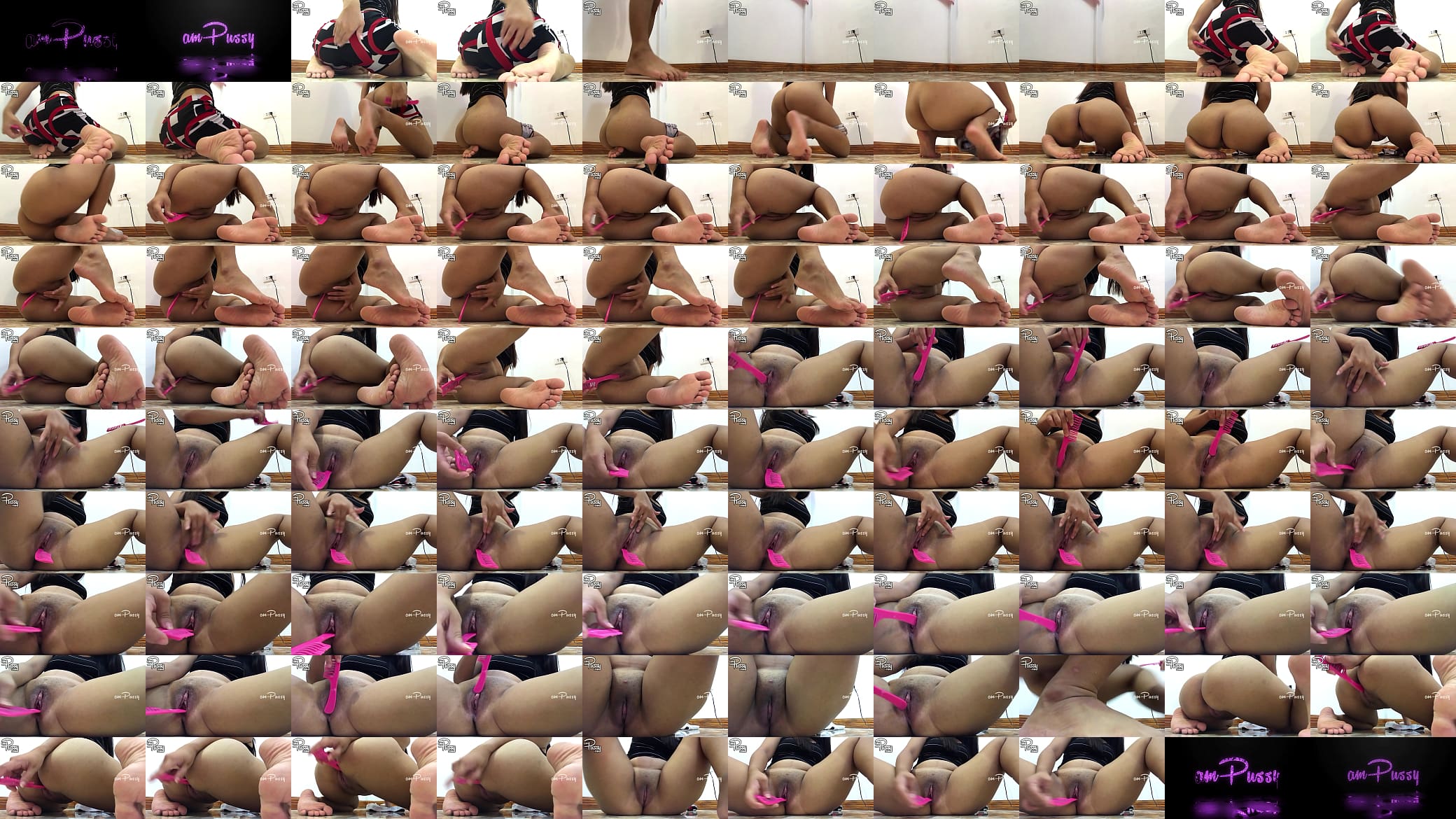 Asian amateur girl stuffs her pussy with comb 预览图