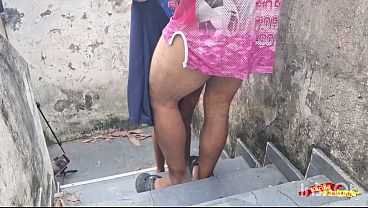 100% anal on the stairs of an abandoned house with an old man with a limp dick.