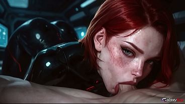 Spaceship fuck with an android slut (AI)