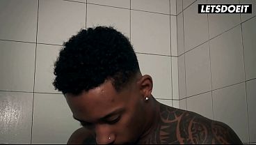 Download Video - Sloppy Interracial Deepthroat on Her Knees Before Rough Doggy Fuck