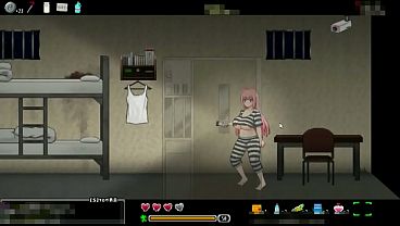 Hot pink haired lady having sex with another prisoner in Nana s lewd prison break hentai game