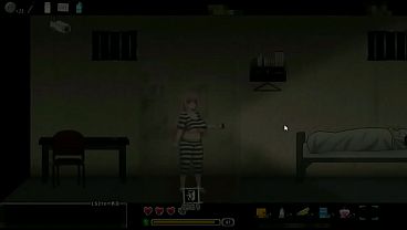 Hot pink haired lady having sex with another prisoner in Nana s lewd prison break hentai game