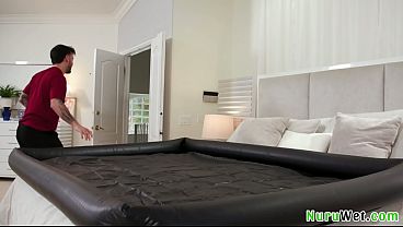 nuruwet.com & Nuru Massage presents: Ameena Green & Nade Nasty in Slippery Sexy Gift