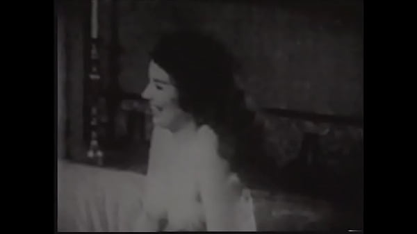 Vintage girl with natural tits strips on cam in 50s erotic movie