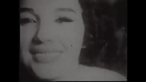 Vintage girl with natural tits strips on cam in 50s erotic movie