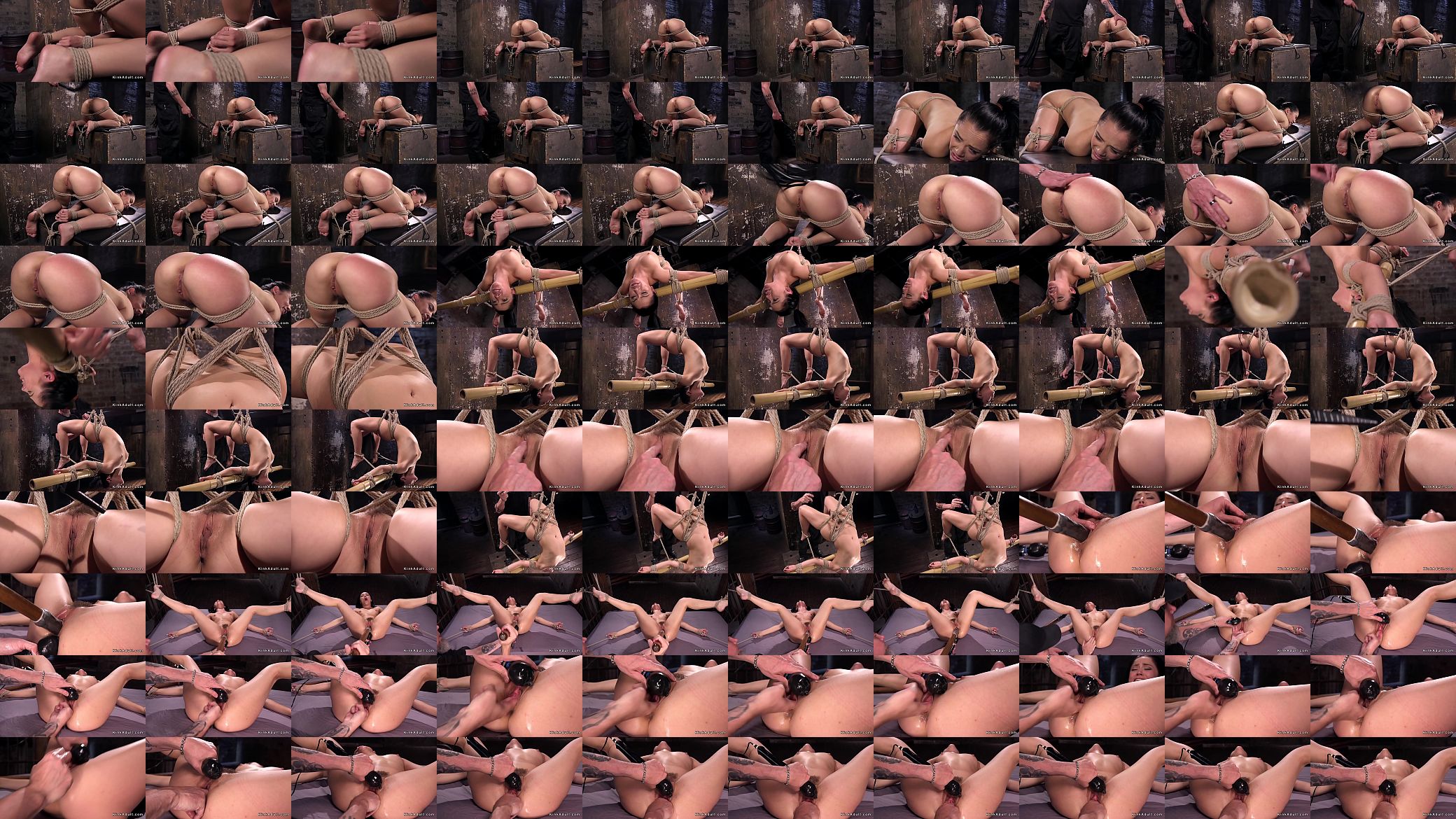 Hogtied babe exposed ass whipped 预览图