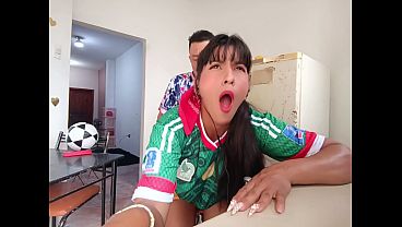 Busty and curvy Mexican stepmother celebrates Mexico's victory in the 2026 World Cup