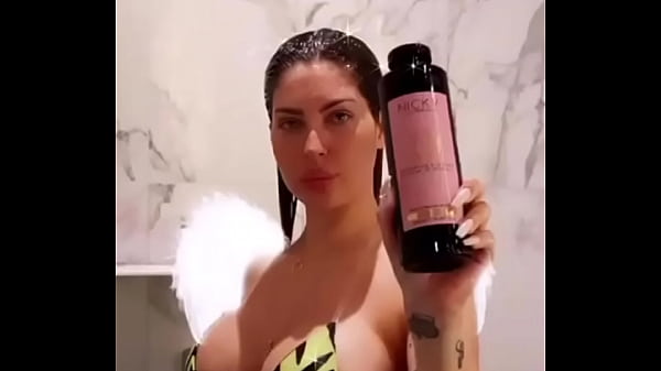 Hot blonde with big boobs in the shower