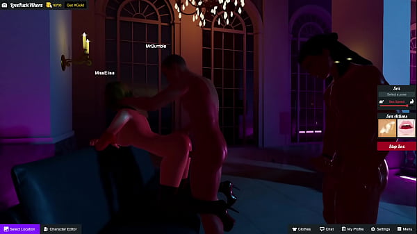 3DXChat Two monster cocks fucking me in public at Fresco Club.