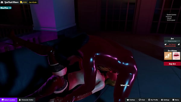 3DXChat Two monster cocks fucking me in public at Fresco Club.