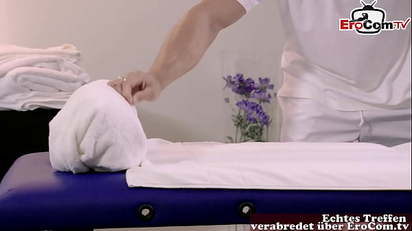 German mature blonde with big tits fucked in massage