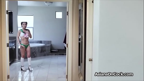 Balls deep drilling of Asian cosplay teen