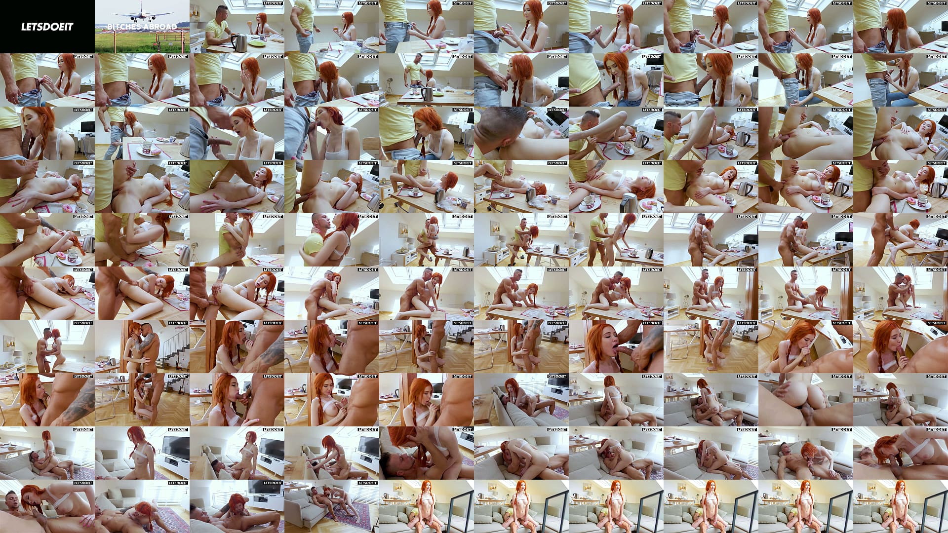 Sloppy Kitchen Blowjob... Braided Redhead Licks His Shaft, Gags on It, Then Shoves It Deeper 预览图