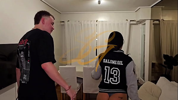 My older stepsister caught me fucking her best friend at the sofa and it ends up on a threesome