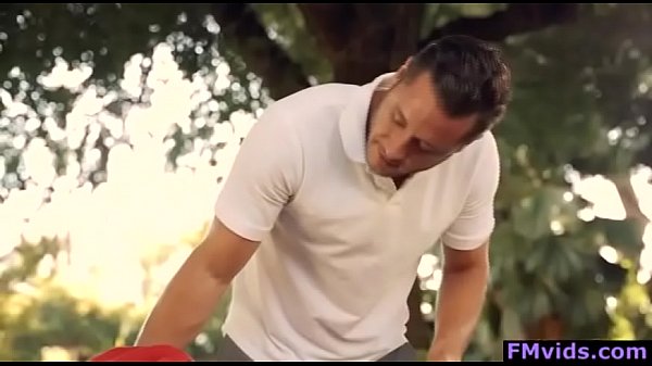 Lovely hot babe outdoor fuck with masseur