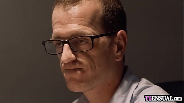 Download Video - Busty shemale anal fucks a weird detective in his ass