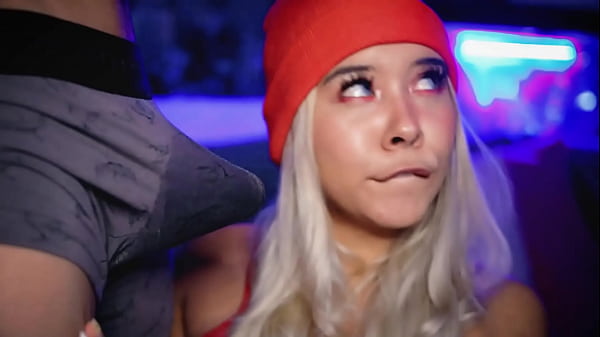 Blonde with angelic face and naughty mouth sucks her 's virile member while charging for it