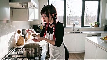 Succubus Girlfriend Was Summoned to Cook - but She Had Other Plans (AI)