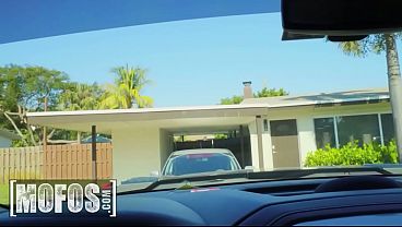 MOFOS - Sabrina Valentine Welcomes Deliveryman J Mac Inside After Seeing The Size Of His Package