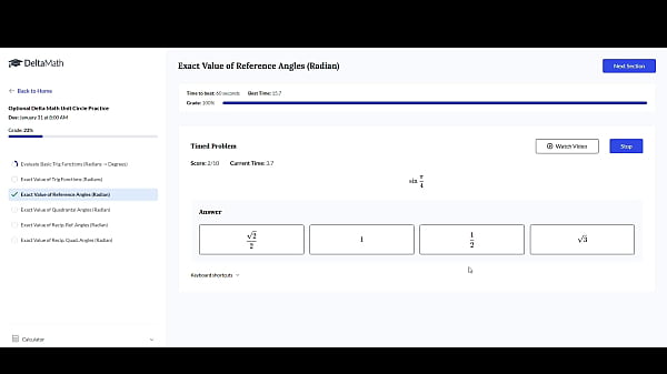 Delta Math Exact Value of Reference Angles any% speedrun WORLD RECORD