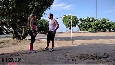 After our morning workout, we did some sex training.
