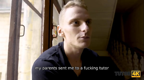 TUTOR4K. Submissive tutor with blond hair pleases students fetish needs